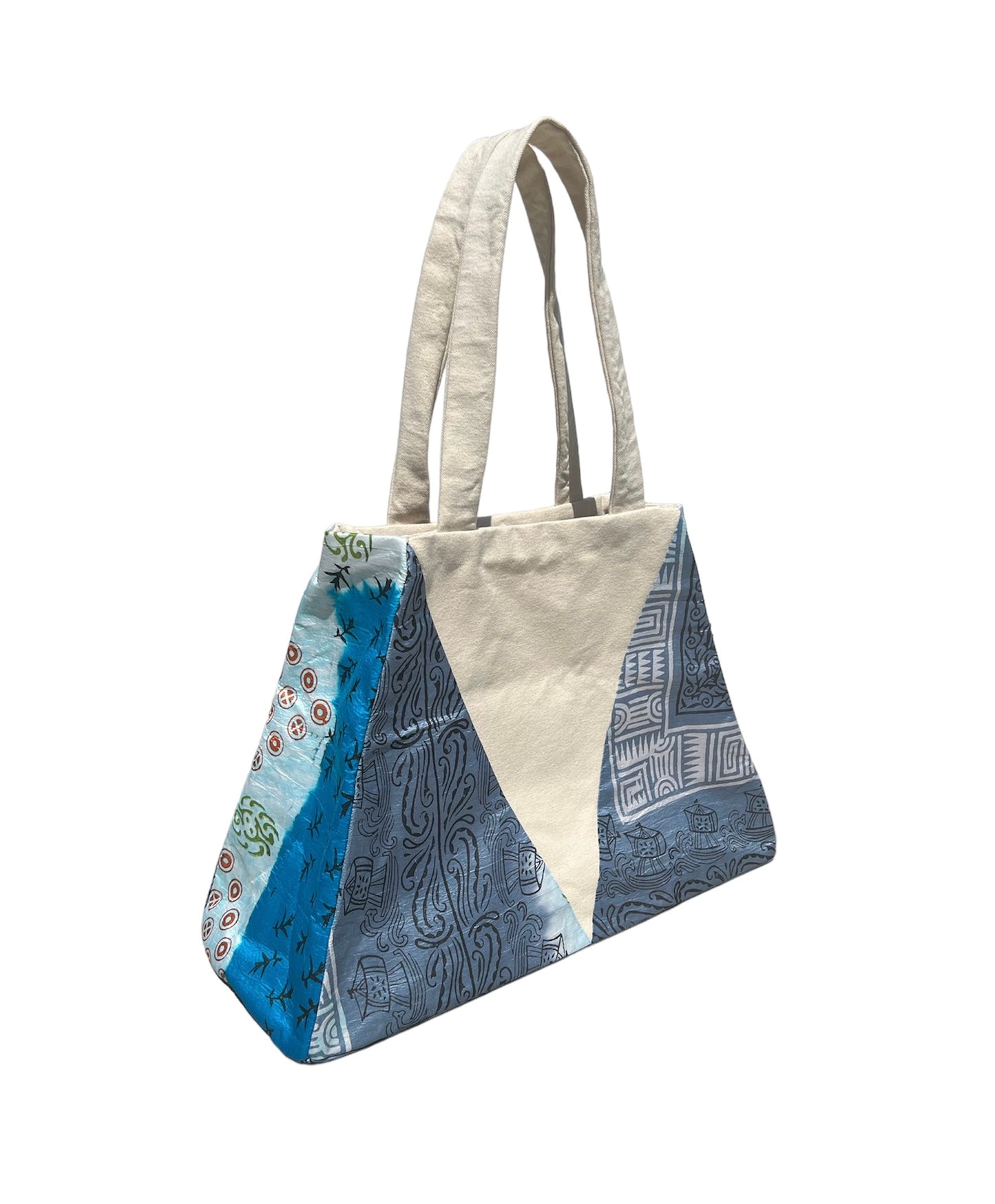 Tulsi Tote Bag - Blue, Black, White