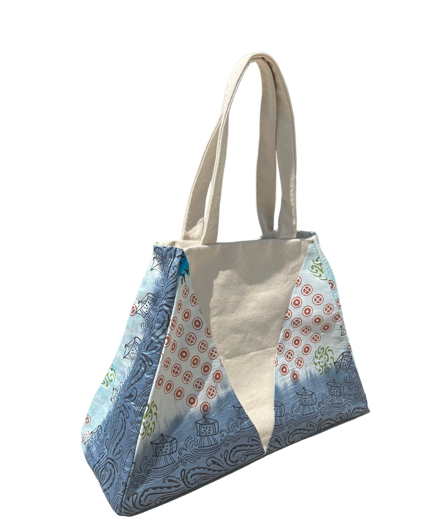 Tulsi Tote Bag - Blue, Black, White