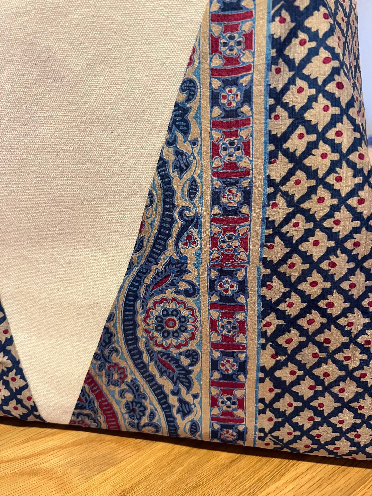 Tulsi Tote Bag - Blue/tan/red