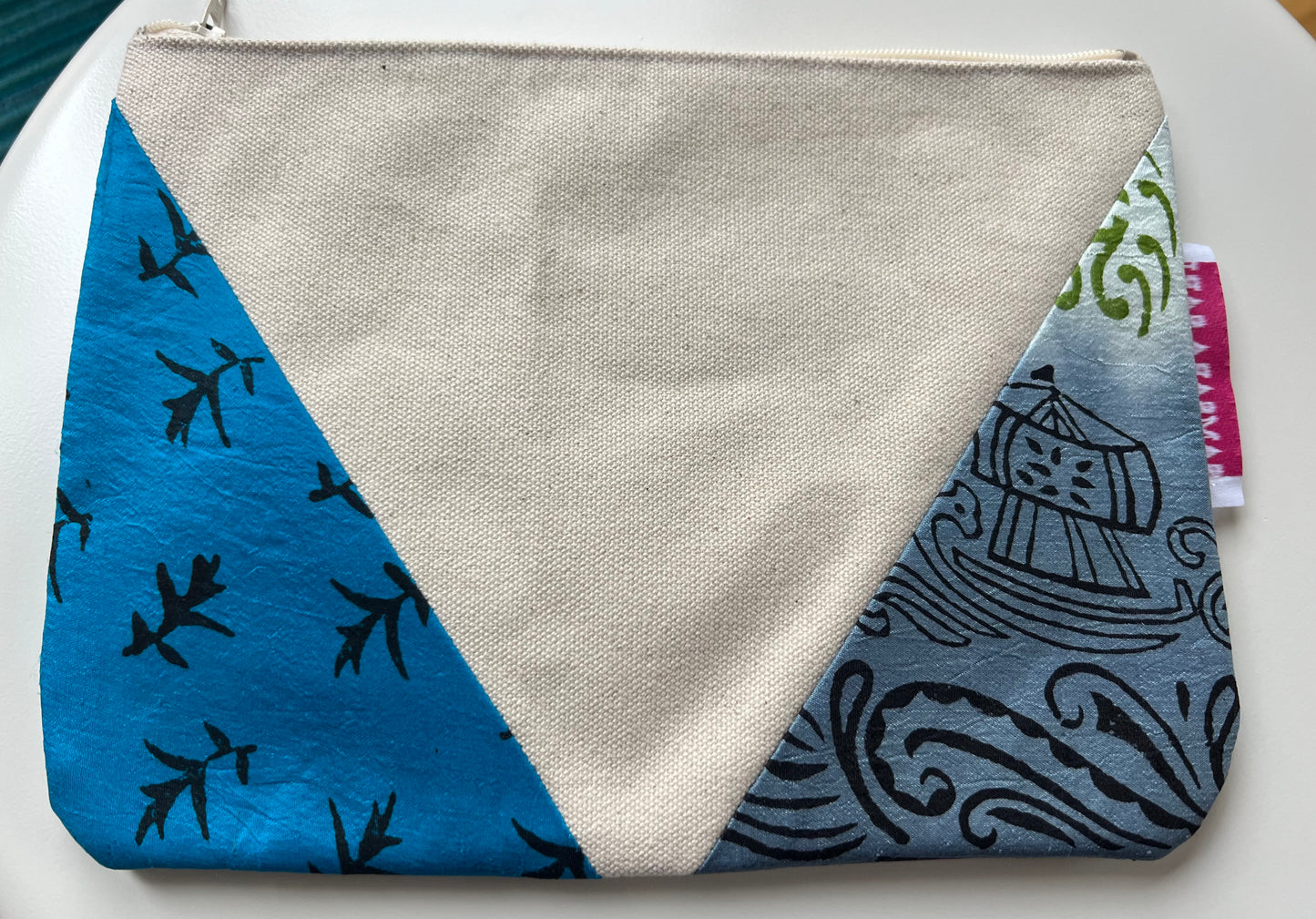 Blue/orange carry all pouch - large