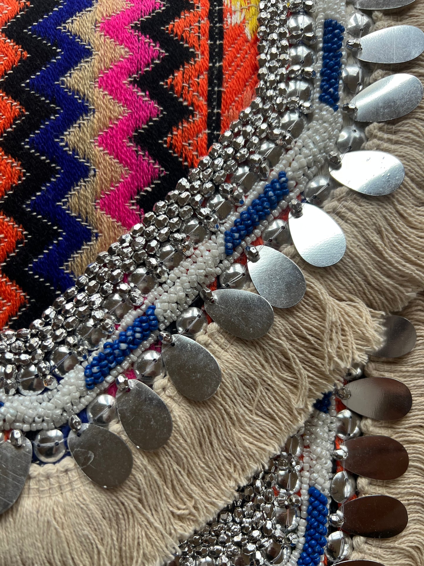 Market item - Cream/silver beaded embroidered purse