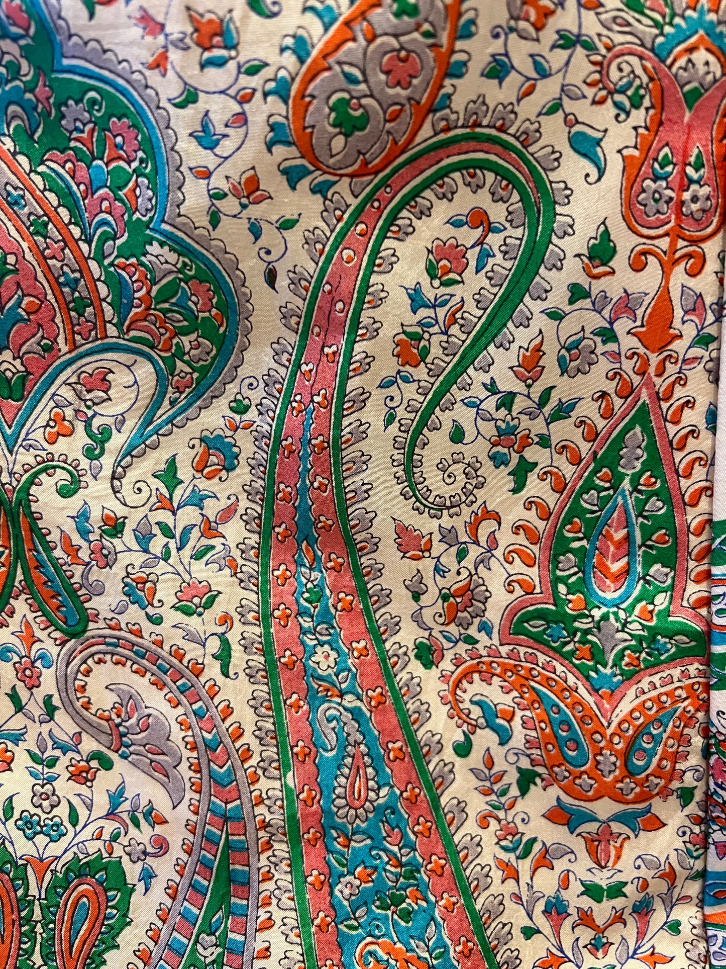 Tulsi Tote Bag - Paisley cream orange blue
