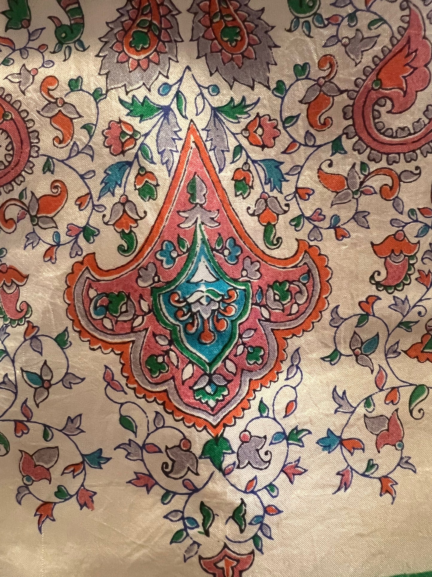 Tulsi Tote Bag - Paisley cream orange blue