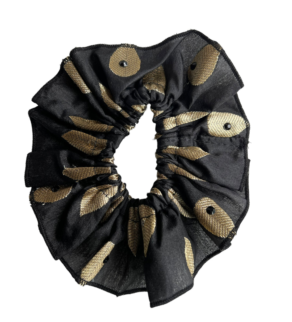 Black and gold scrunchie