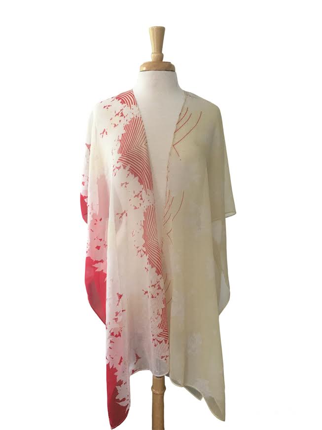 Karina Cover-Up - Red/Cream Floral