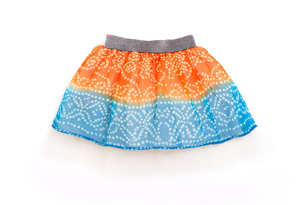 Taara Tutu Skirt- Orange and Blue