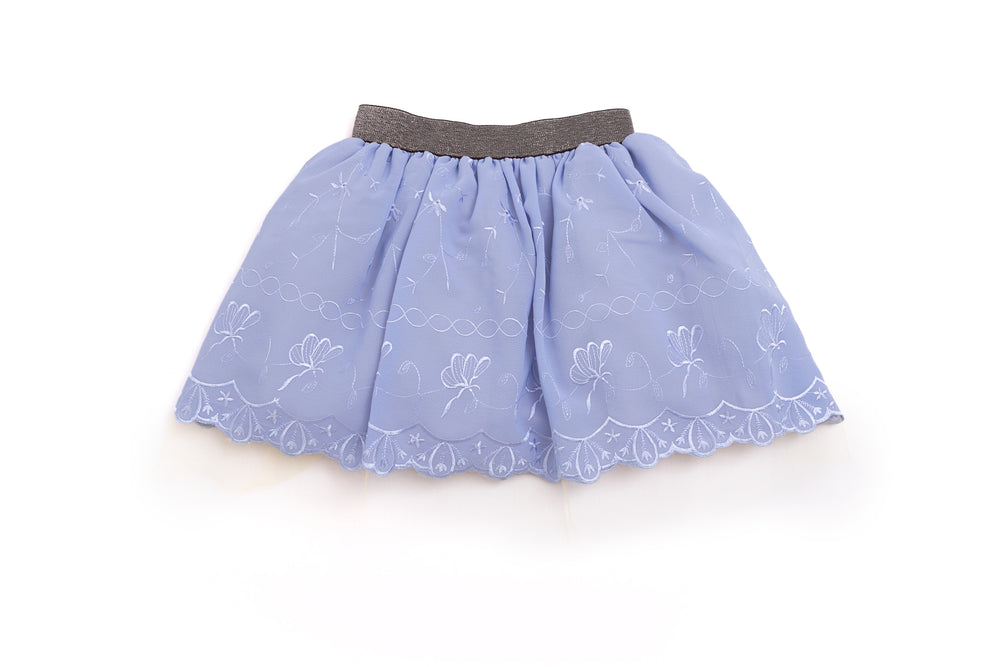 
                  
                    Taara Tutu Skirt- pale blue with embroidery
                  
                