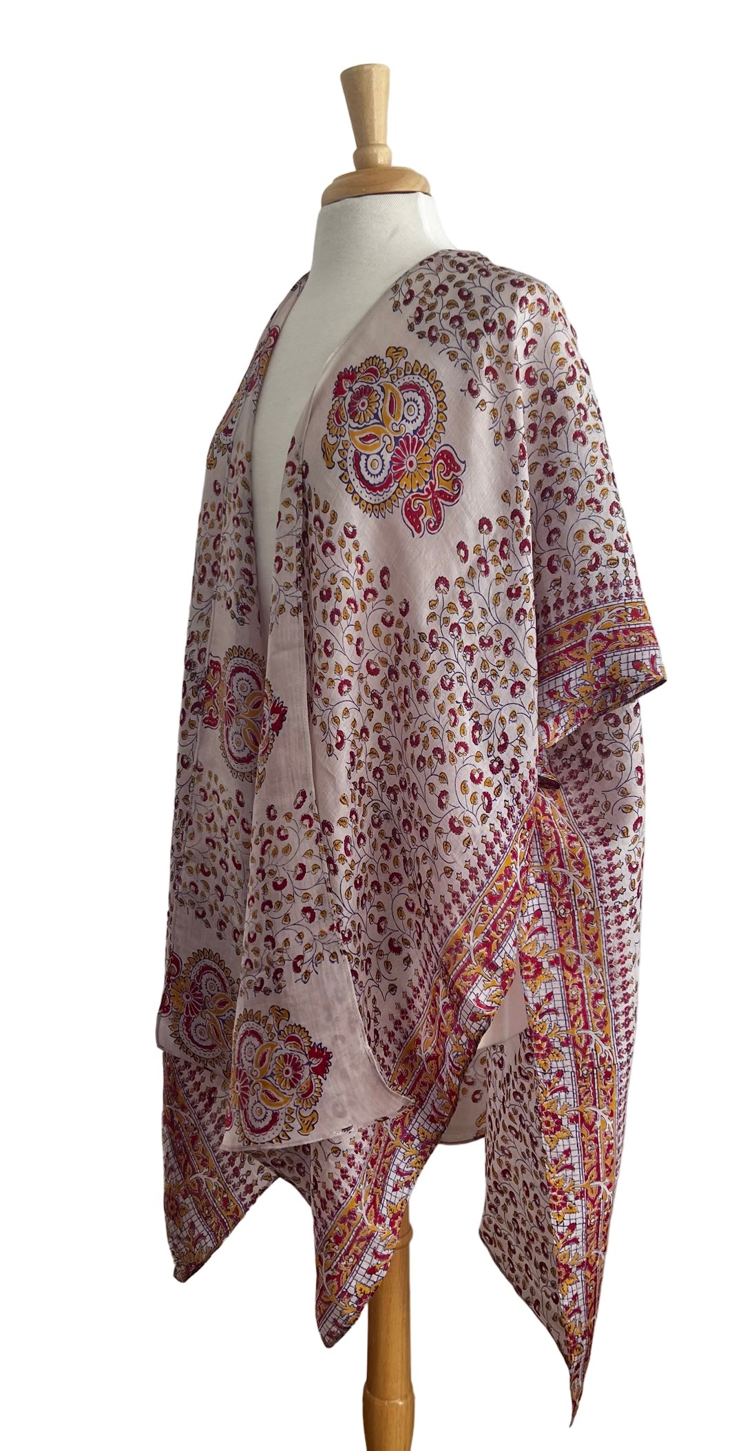 
                  
                    Karina Cover-Up - Off White Red & Yellow Silk
                  
                